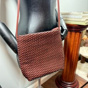 Nine West Brown Woven Shoulder Bag
